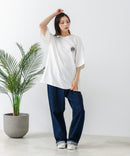 【CONVERSE/コンバース】×【TOM AND JERRY/トムとジェリー】ブランドロゴ 刺繍 オーバーサイズ Tシャツzo