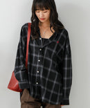 【BEVERLY HILLS POLO CLUB/ビバリーヒルズポロクラブ】オーバーサイズ ロゴ ワンポイント刺繍 シャギーチェックシャツ/フランネルシャツ/レディース メンズ