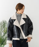 【C-FORT POINT/フォートポイント】合皮ライダースジャケット