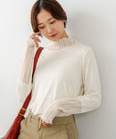 【C-FORT POINT/フォートポイント】シアー 切り替え ハイネック プルオーバー