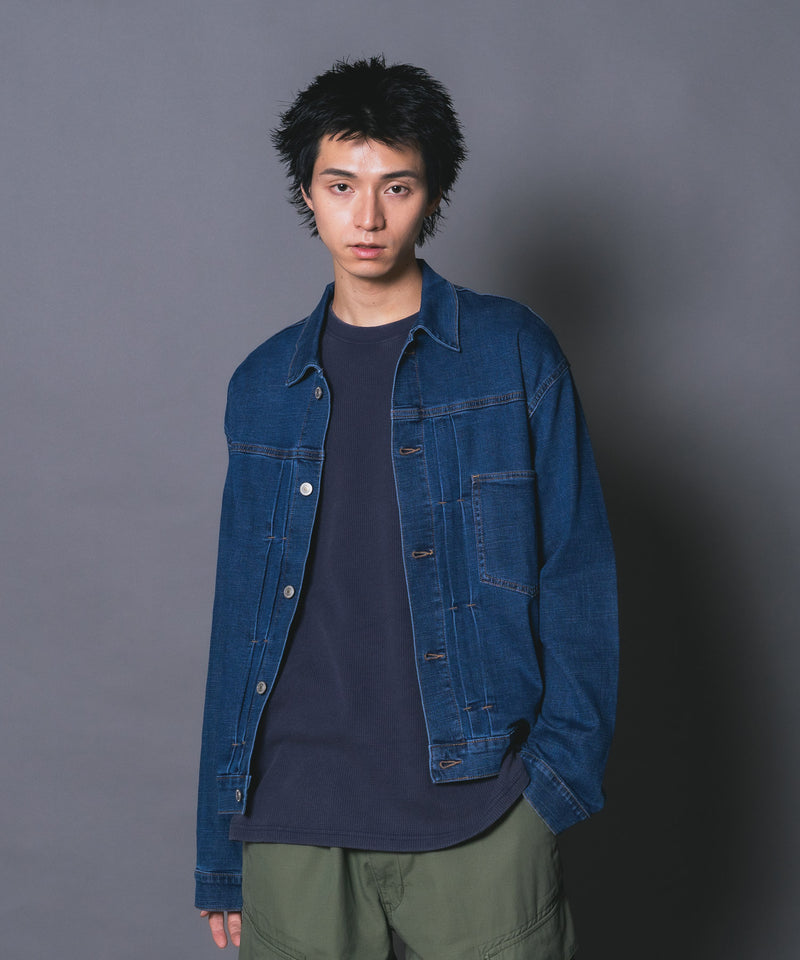 ストレッチ 軽量 スラブデニム Gジャン デニムジャケット BLUE STANDARD