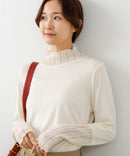 【C-FORT POINT/フォートポイント】シアー 切り替え ハイネック プルオーバー