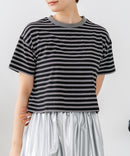 【C-FORT POINT/フォートポイント】ボーダークロップド丈Ｔシャツ