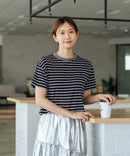 【C-FORT POINT/フォートポイント】ボーダークロップド丈Ｔシャツ