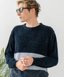 【BLUE STANDARD/ブルースタンダード】モール切り替えニット セーター 冬服 防寒 暖服