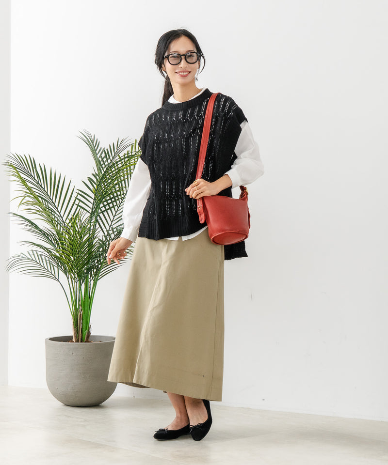 【C-FORTPOINT/フォートポイント】ニットベスト＋ブラウスアンサンブル1