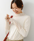 【C-FORT POINT/フォートポイント】シアー 切り替え ハイネック プルオーバー