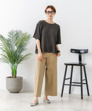 【C-FORTPOINT/フォートポイント】【ひんやり接触冷感 華奢見え】カット楊柳 ワイドシルエットTシャツ リラックス 抜け感 大人カジュアル 涼しい