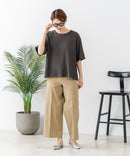 【C-FORTPOINT/フォートポイント】【ひんやり接触冷感 華奢見え】カット楊柳 ワイドシルエットTシャツ リラックス 抜け感 大人カジュアル 涼しい
