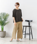 【C-FORTPOINT/フォートポイント】【ひんやり接触冷感 華奢見え】カット楊柳 ワイドシルエットTシャツ リラックス 抜け感 大人カジュアル 涼しい
