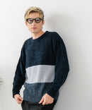 【BLUE STANDARD/ブルースタンダード】モール切り替えニット セーター 冬服 防寒 暖服
