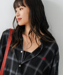 【BEVERLY HILLS POLO CLUB/ビバリーヒルズポロクラブ】オーバーサイズ ロゴ ワンポイント刺繍 シャギーチェックシャツ/フランネルシャツ/レディース メンズ