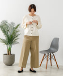 【C-FORT POINT/フォートポイント】バスク天竺 クルーネック カーディガン