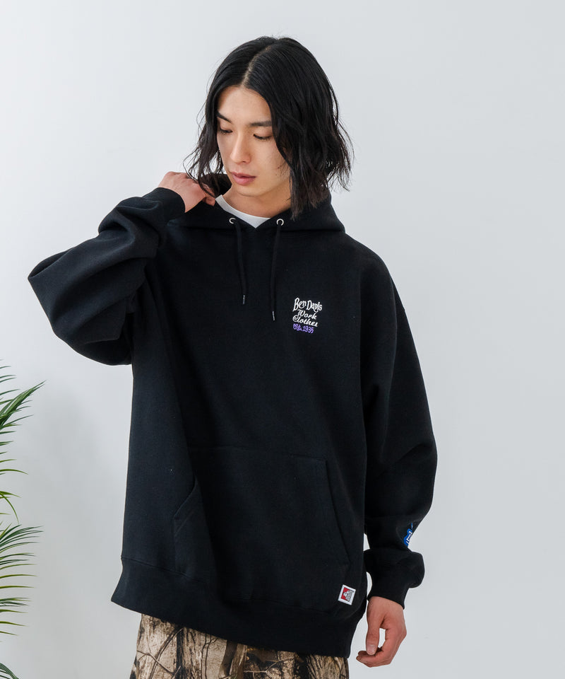 [BEN DAVIS/ベンデイビス] YOURSELF フードワッペン スウェットパーカー