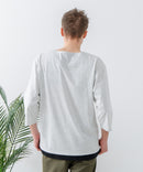 【汗染みの目立ちにくいTシャツ ZEROSTAIN/ゼロステイン】フェイクレイヤード ビッグシルエット キーネック クルーネック 7分袖Tシャツ 防汚 ＵＶカット ❘ジーンズメイト公式オンラインショップ