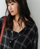 【BEVERLY HILLS POLO CLUB/ビバリーヒルズポロクラブ】オーバーサイズ ロゴ ワンポイント刺繍 シャギーチェックシャツ/フランネルシャツ/レディース メンズ