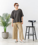 【C-FORTPOINT/フォートポイント】【ひんやり接触冷感 華奢見え】カット楊柳 ワイドシルエットTシャツ リラックス 抜け感 大人カジュアル 涼しい