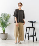 【C-FORTPOINT/フォートポイント】【ひんやり接触冷感 華奢見え】カット楊柳 ワイドシルエットTシャツ リラックス 抜け感 大人カジュアル 涼しい