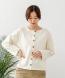 【C-FORT POINT/フォートポイント】バスク天竺 クルーネック カーディガン