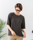 【C-FORTPOINT/フォートポイント】【ひんやり接触冷感 華奢見え】カット楊柳 ワイドシルエットTシャツ リラックス 抜け感 大人カジュアル 涼しい