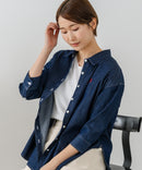 【U.S. POLO ASSN./ユーエスポロアッスン】ワンポイントロゴ刺繍 7分袖 デニムシャツ ❘ジーンズメイト公式オンラインショップ