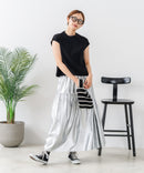 【C-FORT POINT/フォートポイント】華奢見え ワイドリブフレンチスリーブＴシャツ 二の腕カバー 伸縮性 細見え オフィス 通勤 きれいめ 大人カジュアル