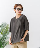 【C-FORTPOINT/フォートポイント】【ひんやり接触冷感 華奢見え】カット楊柳 ワイドシルエットTシャツ リラックス 抜け感 大人カジュアル 涼しい