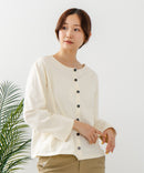 【C-FORT POINT/フォートポイント】バスク天竺 クルーネック カーディガン