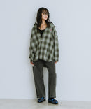 【BEVERLY HILLS POLO CLUB/ビバリーヒルズポロクラブ】オーバーサイズ ロゴ ワンポイント刺繍 シャギーチェックシャツ/フランネルシャツ/レディース メンズ