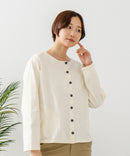 【C-FORT POINT/フォートポイント】バスク天竺 クルーネック カーディガン