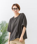 【C-FORTPOINT/フォートポイント】【ひんやり接触冷感 華奢見え】カット楊柳 ワイドシルエットTシャツ リラックス 抜け感 大人カジュアル 涼しい