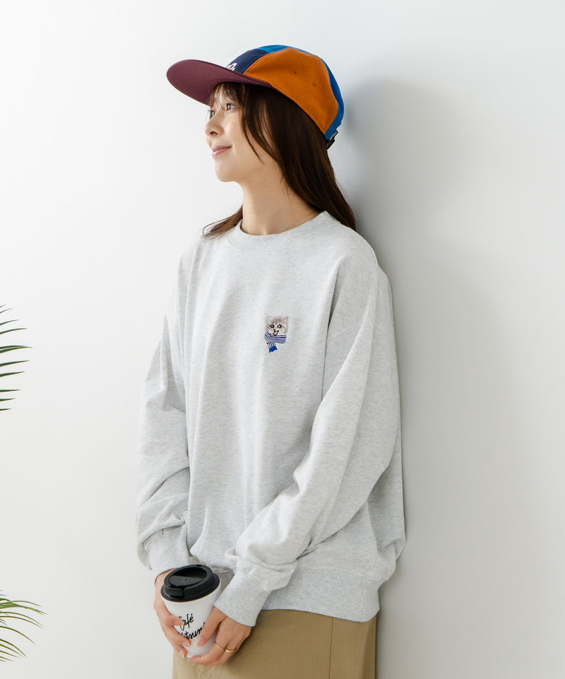 【C-FORT POINT/フォートポイント】ネコマフラー刺繍 スウェットトレーナー