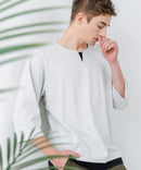 【汗染みの目立ちにくいTシャツ ZEROSTAIN/ゼロステイン】フェイクレイヤード ビッグシルエット キーネック クルーネック 7分袖Tシャツ 防汚 ＵＶカット ❘ジーンズメイト公式オンラインショップ