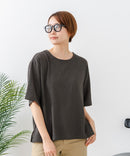 【C-FORTPOINT/フォートポイント】【ひんやり接触冷感 華奢見え】カット楊柳 ワイドシルエットTシャツ リラックス 抜け感 大人カジュアル 涼しい