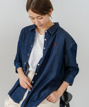 【U.S. POLO ASSN./ユーエスポロアッスン】ワンポイントロゴ刺繍 7分袖 デニムシャツ ❘ジーンズメイト公式オンラインショップ