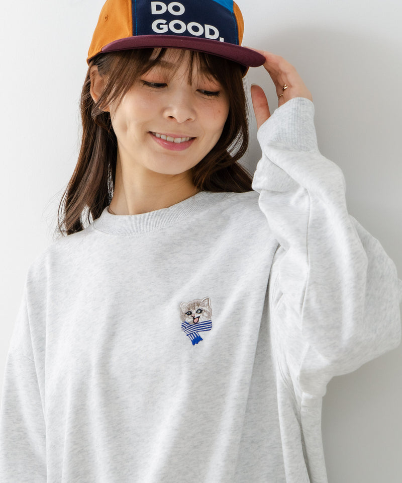 【C-FORT POINT/フォートポイント】ネコマフラー刺繍 スウェットトレーナー