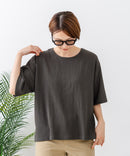 【C-FORTPOINT/フォートポイント】【ひんやり接触冷感 華奢見え】カット楊柳 ワイドシルエットTシャツ リラックス 抜け感 大人カジュアル 涼しい