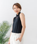 【C-FORTPOINT/フォートポイント】【1枚で華やか レースインナー】ハイネックレース切替タンクトップ インナー チラ見せ 重ね着 立ち襟 華やか 上品 きれいめ