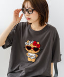 【sanrio/サンリオ】【ゆったりルーズシルエット】日焼けキャラクター サガラ刺繍Tシャツ ハローキティ クロミ ポチャッコ y2k 平成レトロ