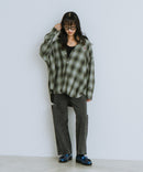 【BEVERLY HILLS POLO CLUB/ビバリーヒルズポロクラブ】オーバーサイズ ロゴ ワンポイント刺繍 シャギーチェックシャツ/フランネルシャツ/レディース メンズ