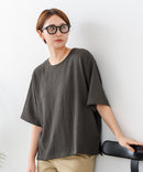 【C-FORTPOINT/フォートポイント】【ひんやり接触冷感 華奢見え】カット楊柳 ワイドシルエットTシャツ リラックス 抜け感 大人カジュアル 涼しい