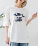 【DISCUS/ディスカス】ヘビーウェイト カレッジロゴプリントTシャツ ルーズシルエット