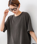 【C-FORTPOINT/フォートポイント】【ひんやり接触冷感 華奢見え】カット楊柳 ワイドシルエットTシャツ リラックス 抜け感 大人カジュアル 涼しい
