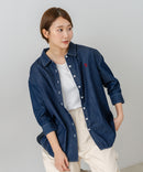 【U.S. POLO ASSN./ユーエスポロアッスン】ワンポイントロゴ刺繍 7分袖 デニムシャツ ❘ジーンズメイト公式オンラインショップ