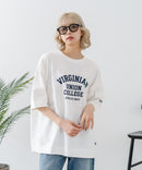 【DISCUS/ディスカス】ヘビーウェイト カレッジロゴプリントTシャツ ルーズシルエット