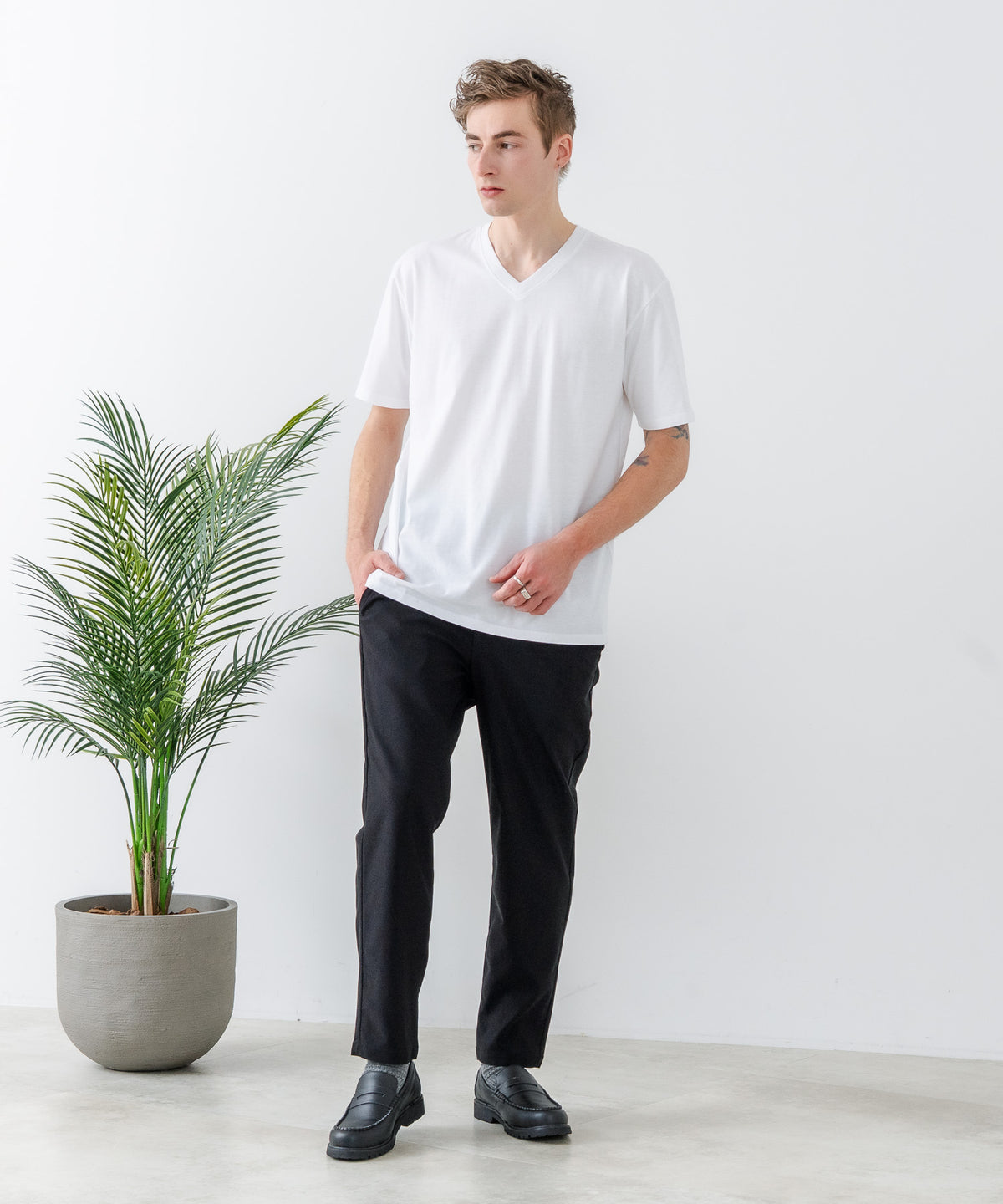汗染みの目立ちにくいTシャツ ZEROSTAIN/ゼロステイン】VネックTシャツ