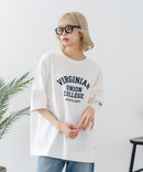 【DISCUS/ディスカス】ヘビーウェイト カレッジロゴプリントTシャツ ルーズシルエット