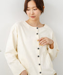 【C-FORT POINT/フォートポイント】バスク天竺 クルーネック カーディガン