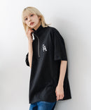 【SAVIER/サビアー】×【ZERO STAIN/ゼロステイン】【LAロゴ立体刺繍】コラボ ハーフジップ Tシャツ オーバーサイズ 汗染み防止 ストリート・スケーター