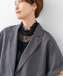 【C-FORTPOINT/フォートポイント】【1枚で華やか レースインナー】ハイネックレース切替タンクトップ インナー チラ見せ 重ね着 立ち襟 華やか 上品 きれいめ